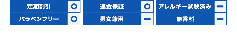 定期割引/返金保証/パラベンフリー/