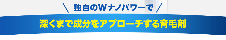 独自のWナノパワーで深くまで成分をアプローチする育毛剤