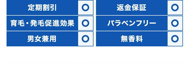 定期割引/返金保証/アレルギー試験済み/パラベンフリー/男女兼用/無香料/医学誌掲載/育毛・発毛促進効果