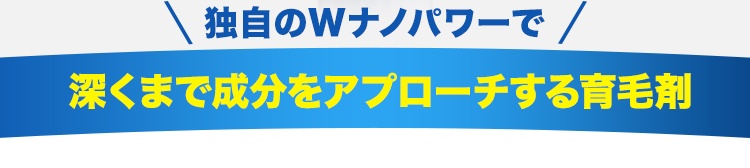 独自のWナノパワーで深くまで成分をアプローチする育毛剤