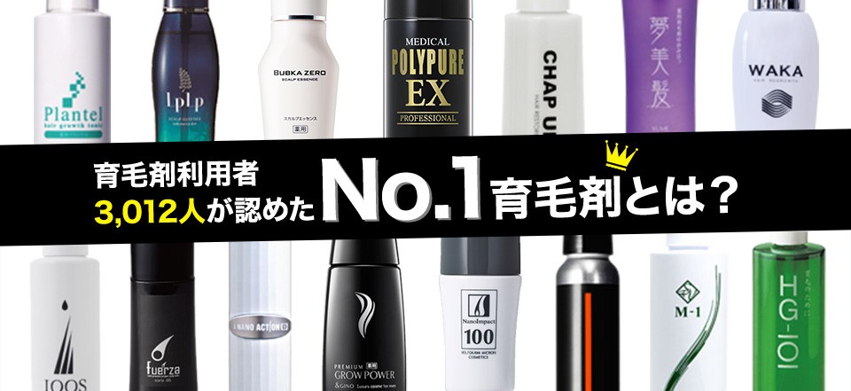 育毛剤利用者 3,012人が認めた No.1育毛剤とは？