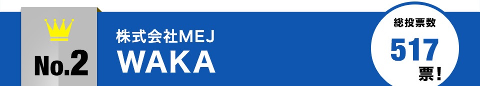 no.2株式会社MEJWAKA総投票数517票！