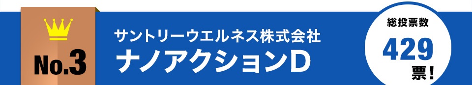no.3サントリーウエルネス株式会社ナノアクションD総投票数429票！